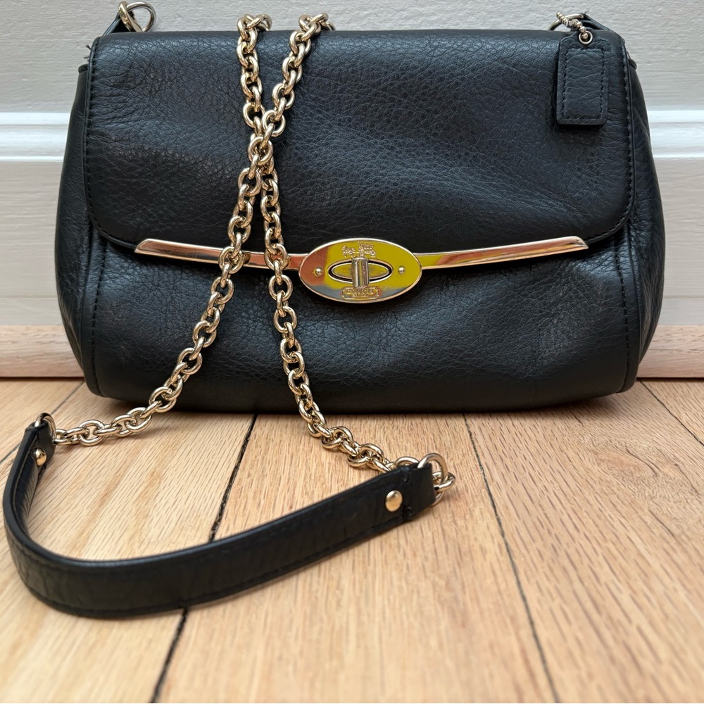 Coach Madison Black Crossbody with Gold Strap